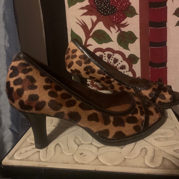 Leopard print faux fur heels - Picture 2 of 5